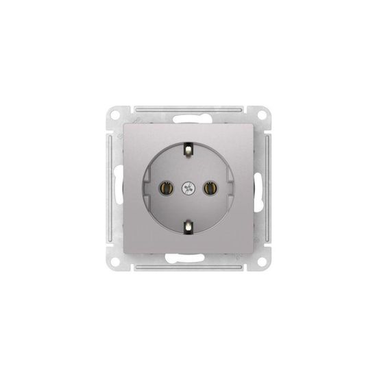 Розетка AtlasDesign 16А с заземл. быстрозажим. клем. механизм алюм. SE ATN000343S