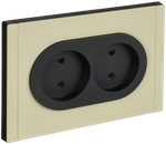 FORTE&PIANO Розетка 2-местная без заземления с защитными шторками безвинтовое крепление 10А FP825M металл серый сланец IEK