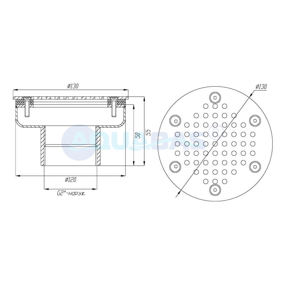 ПА.12.2/1 Плато аэромассажное д.120 пленка AISI-316