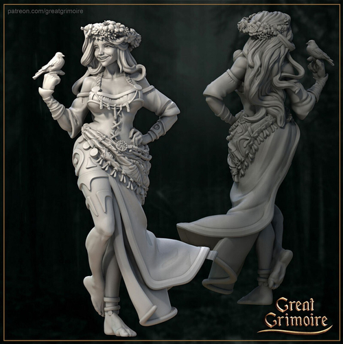 Жизнерадостная девушка Человек миниатюра для dnd, днд, pathfinder, фентези, Настольная игра, НРИ, Варгейм, РПГ