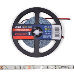 ULS-M11-2835-60LED-m-8mm-IP20-DC12V-4.8W-m-5M-RED PROFI Гибкая светодиодная лента на самоклеящейся основе. Катушка 5м. в герметичной упаковке. Красный свет. ТМ Uniel.