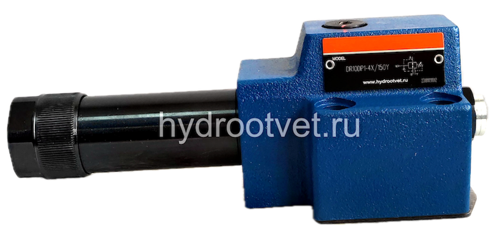 DR10DP1-4X/75YM - Редукционный клапан Ду 10 трехлинейный, прямого действия с давлением регулировки до 75 бар, 1 = рукоятка, обратный клапан - М = нет
