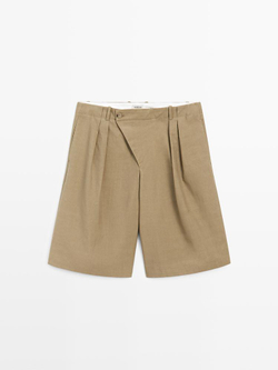 Massimo Dutti Бермуды с перекрестной застежкой - STUDIO, хаки