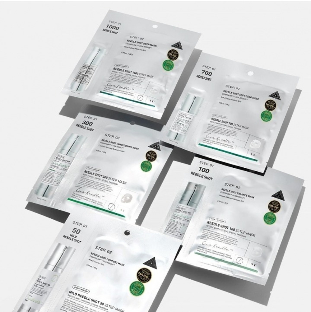 VT Cosmetics Reedle Shot 700 2 Step Mask двухступенчатая тканевая маска с микроиглами для глубокого восстановления кожи