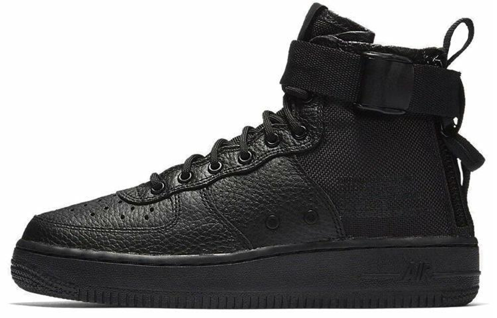 Кроссовки Nike Air Force 1 Triple Black GS (Подростковая размерная сетка)