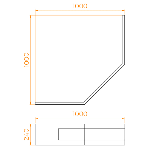 Экран для душевого поддона RGW NT/CL-S (1000x1000)