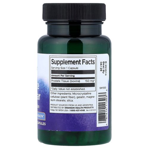Swanson Vitamins, Желез предстательной железы, 150 мг, 60 капсул