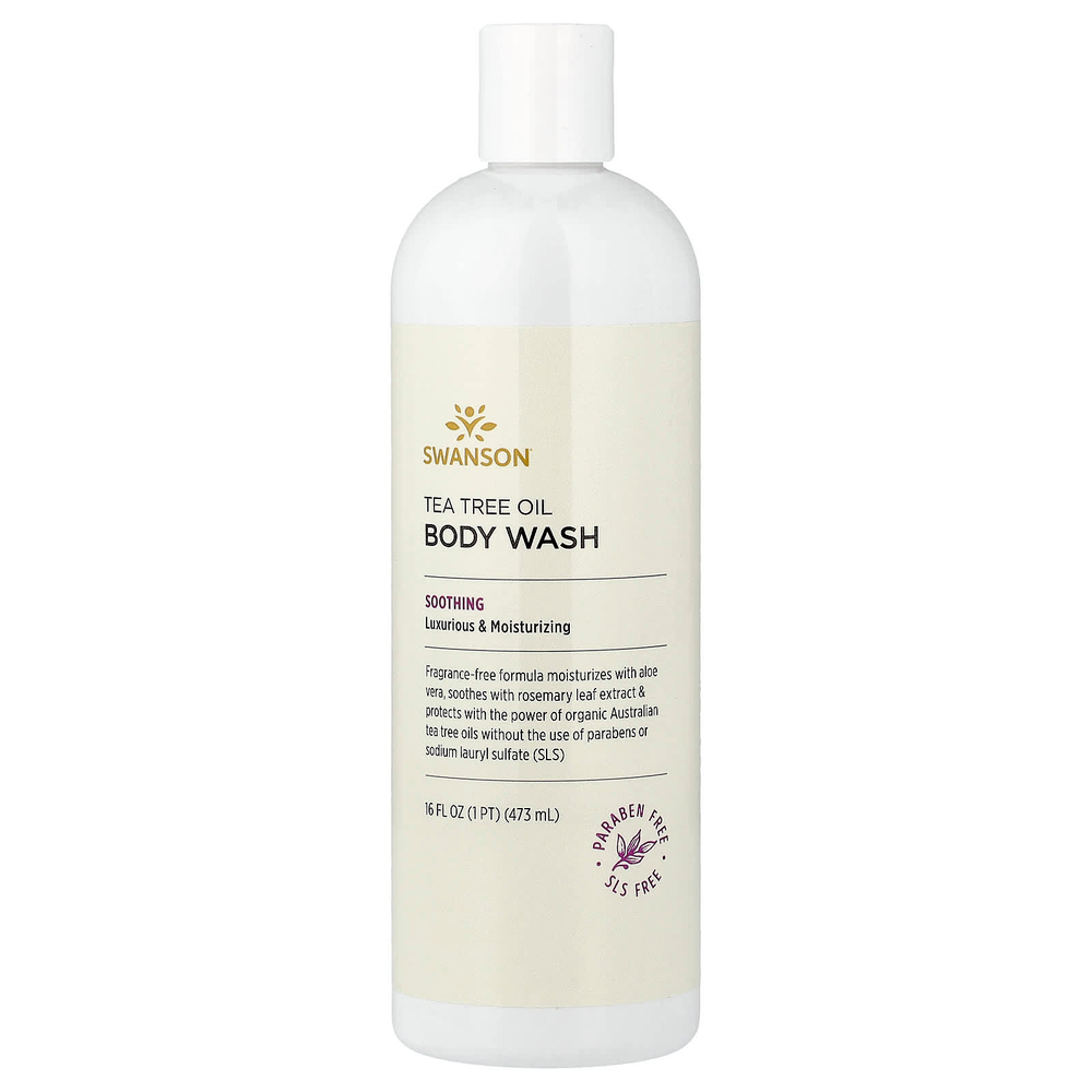 Swanson, Гель для душа с маслом чайного дерева, без отдушек, 473 мл (16 жидк. унц.)