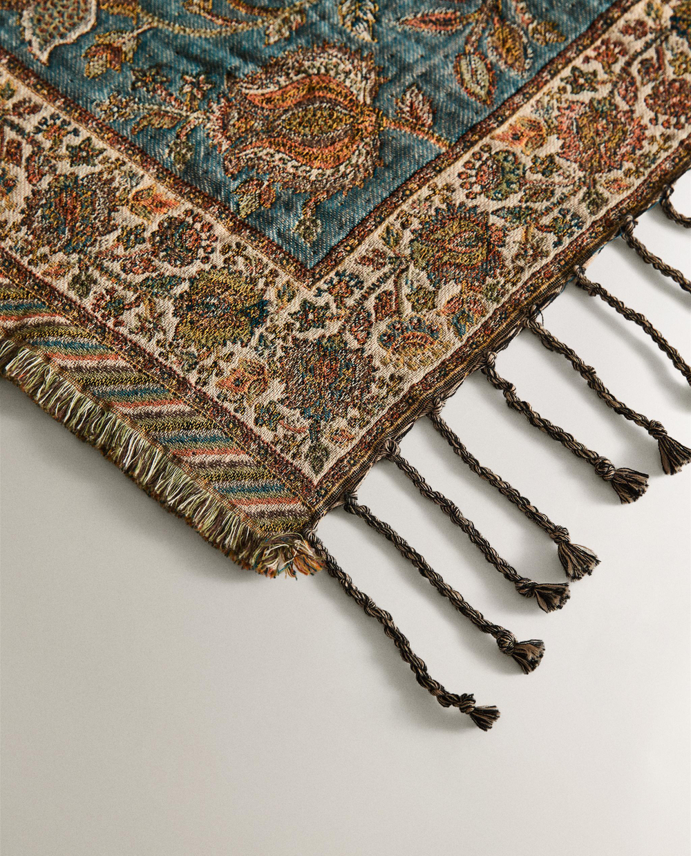 Zara Home плед из хлопка, синий, 140x190 см