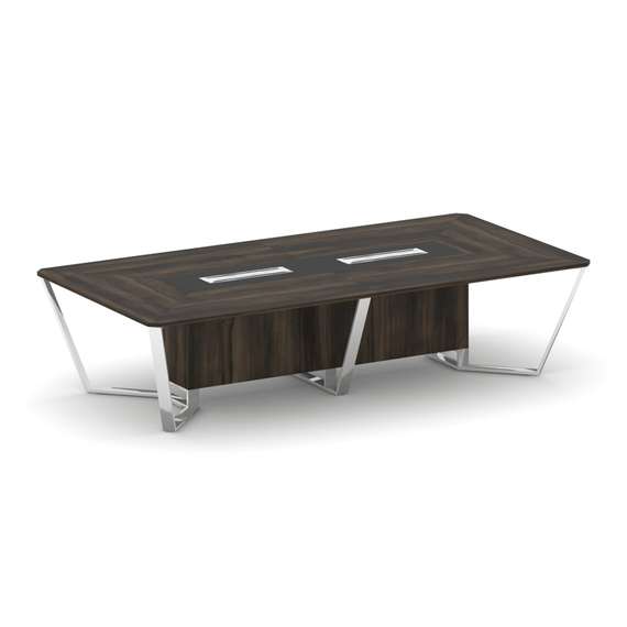 Steel Meet Стол переговорный прямоугольный MMK-PR.B.SP-12 Дуб Мали/Графит Глянец/Нержавеющая Сталь/Х