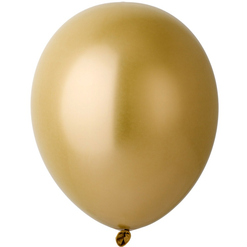 Шар латексный Хром 25 см (Золотой)