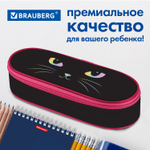 Пенал-футляр BRAUBERG 1 отделение органайзер полиэстер 22x9x5 см "Cat eye" (2 штуки в упаковке)