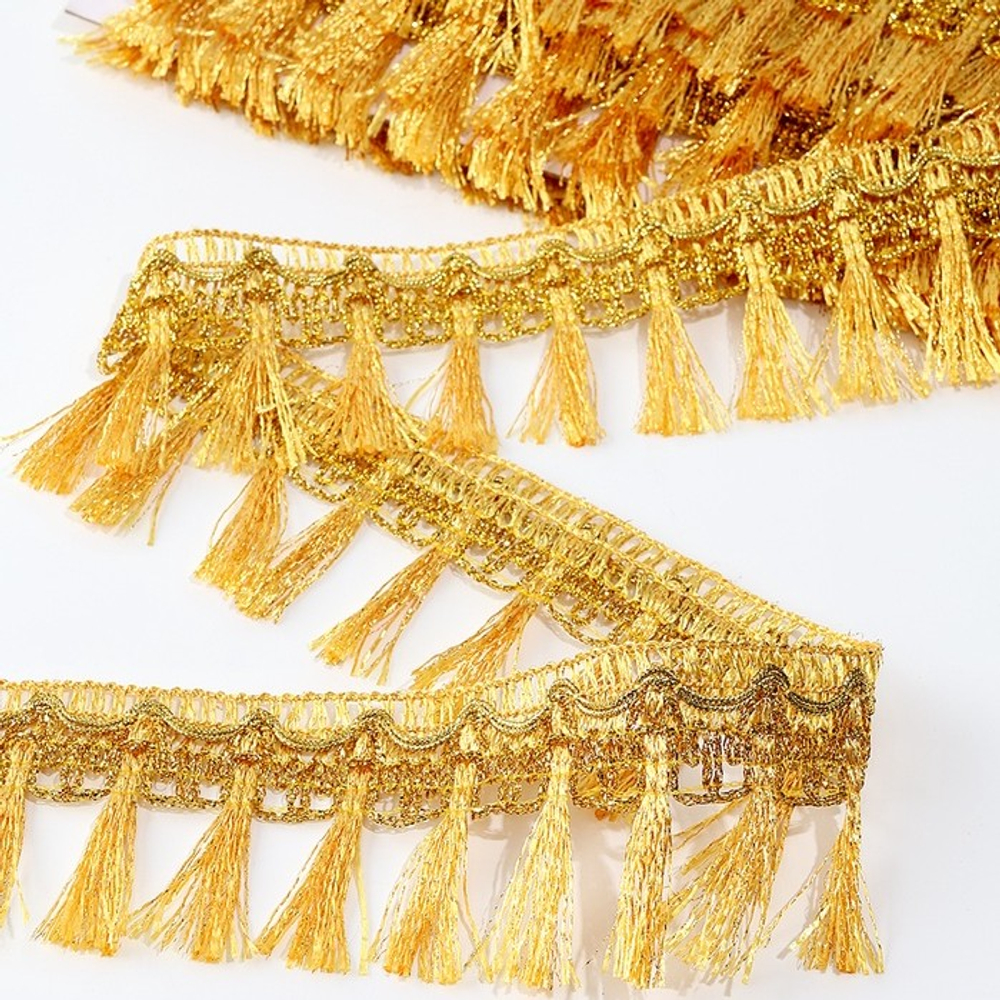 Тесьма золото с кисточками 50 мм