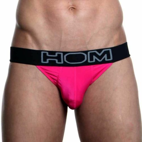 Мужские трусы танга розовые с черной резинкой HOM Night Therapy Tanga Brief Pink