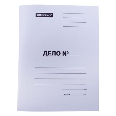 Скоросшиватель Дело, 300г/м2, картон мелованный, белый, Спейс