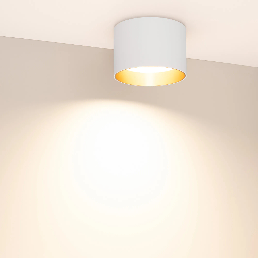 Светильник SP-BISCOTTO-R120-12W Warm3300-MIX (WH-GD, 80 deg, 230V) (Arlight, IP54 Металл, 5 лет) 054914