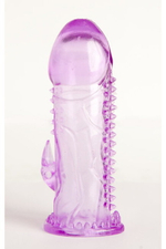 Стимулирующая насадка на пенис с клиторальным массажером Toyfa (Цвет: фиолетовый)