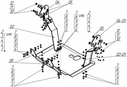 Защита картера Двигателя 4 мм, Сталь. для Scania P 2004-2020, Scania G 2004-2020, Scania R 2004-2020 MOTODOR.27104