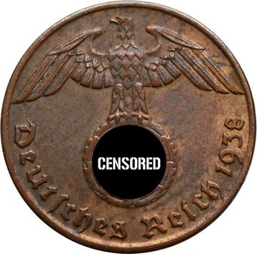 1 рейхспфенниг 1938 Германия (Третий рейх) "J"