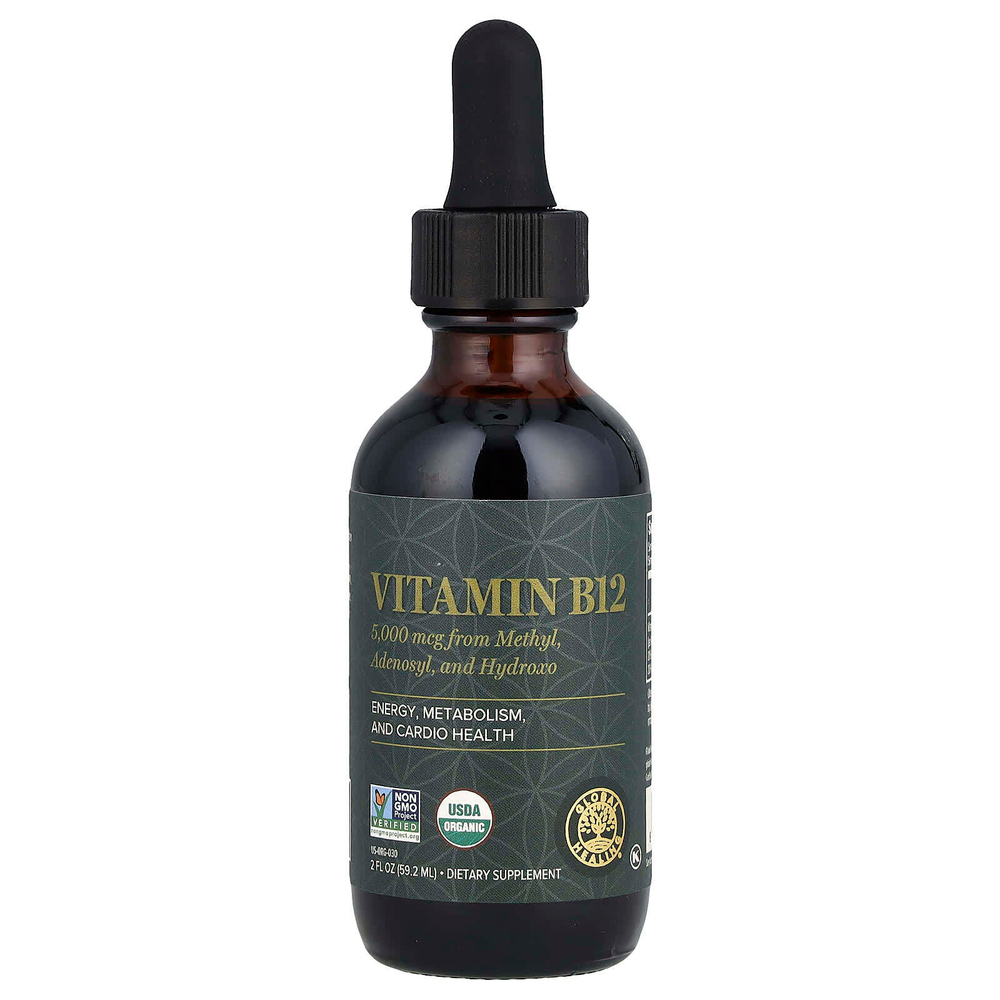 Global Healing, витамин B12, 5000 мкг, 59,2 мл (2 жидк. унции)