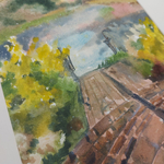 Картина авторская акварельная в паспарту 30х40 см на стену для интерьера "Ореховно"