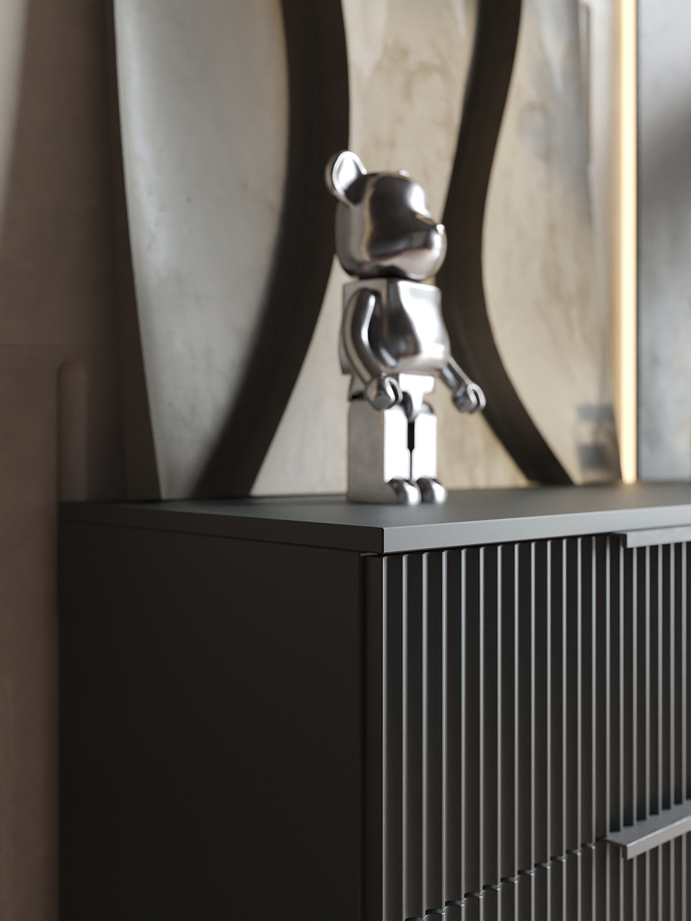 Комод Olympia для одежды, 6 ящиков, цвет серый, габариты 120х70х40 см