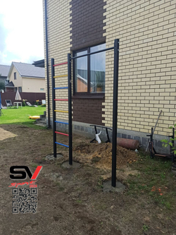 Монтаж уличной шведской стенки Sv Sport (3 вертикальных столба)