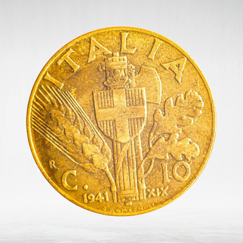 Italy 10 Centesimi 1941 R "Victor Emmanuel III", VF