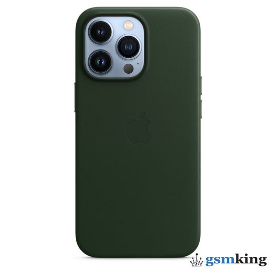 Apple Leather Case with MagSafe iPhone 13 Pro Sequoia Green «Зелёная секвойя» MM1G3ZE/A