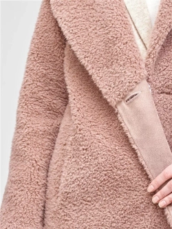 Шуба женская чебурашка тедди эко, серо-сиреневая, SilverFox