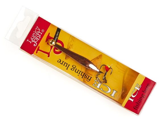 Блесна вертикальная зимняя Lucky John DOUBLE BLADE с цепочкой и тройником 45 мм CS блистер