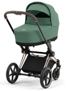 Коляска 3 в 1 Cybex Priam IV Rosegold complete и автокресло Cloud T i-Size Peach Pink Plus Leaf Green
