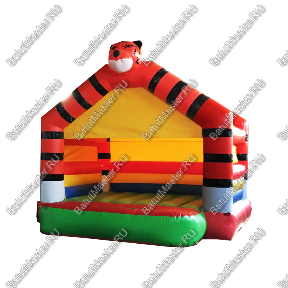 Детский надувной батут "Тигр на прогулке" с крышей 4*4*3,5 м