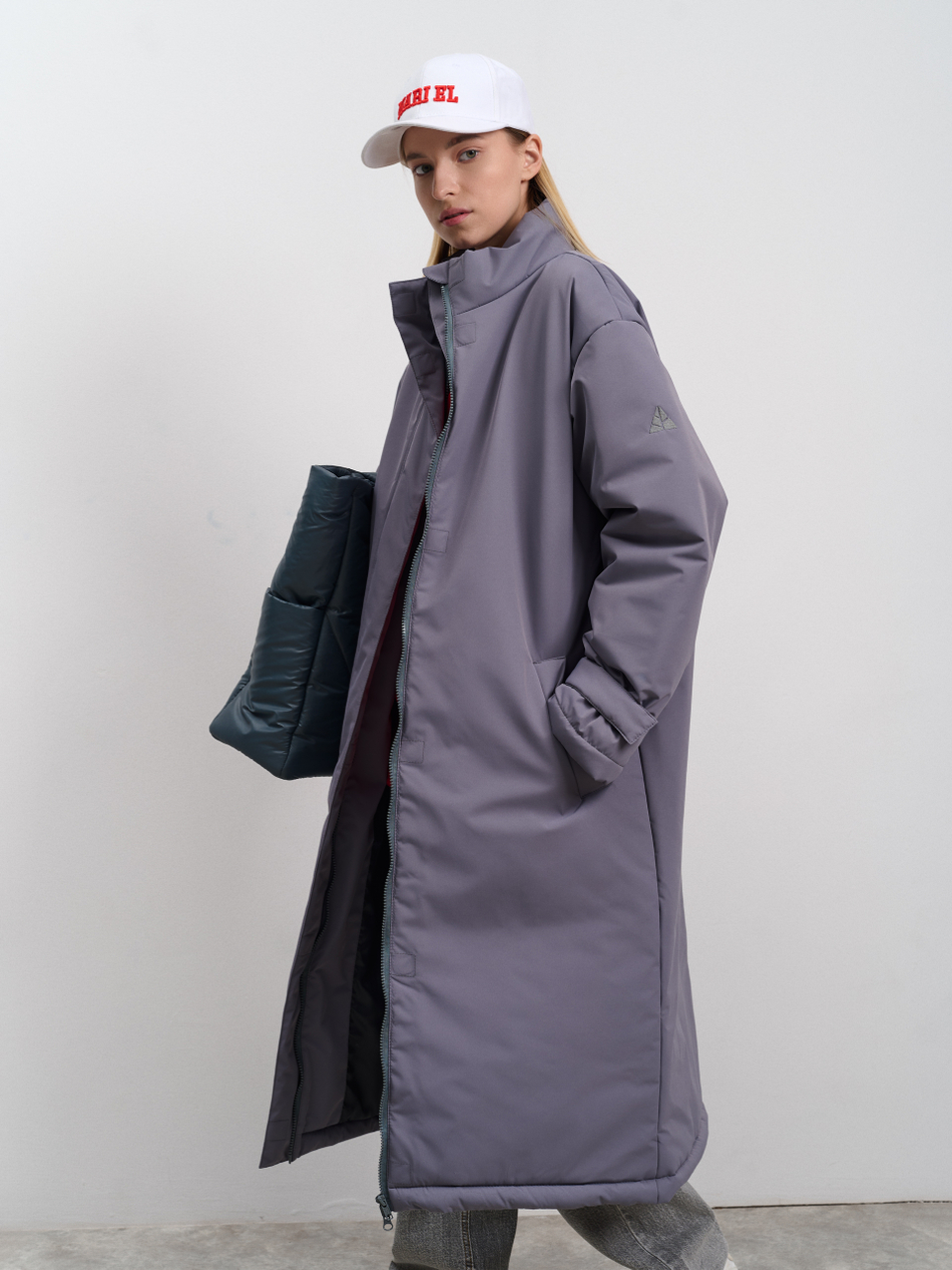 Пальто женское демисезонное "Ливерпуль" серый