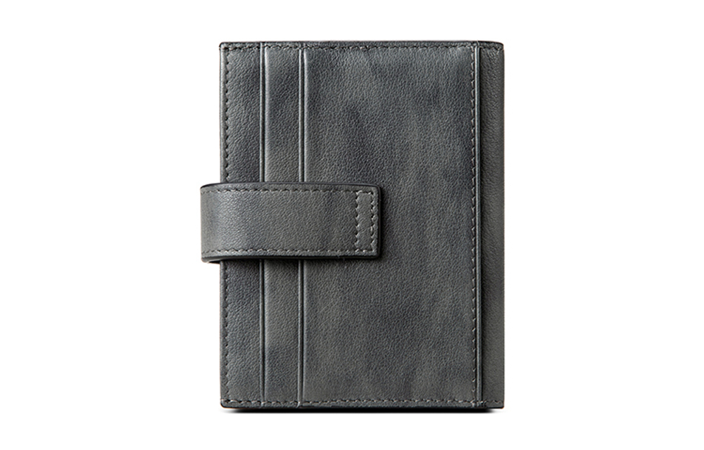 Jeep Genuine Leather Small Card Holder Men"s Light Gray