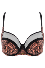 Бюстгальтер с мягкими чашками +size и тигриным принтом (Размер: 95H) (Цвет: тигровый)