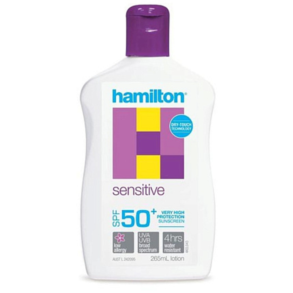 HAMILTON Sensitive Sun Lotion SPF50+ Солнцезащитный лосьон для чувствительной кожи 265 мл