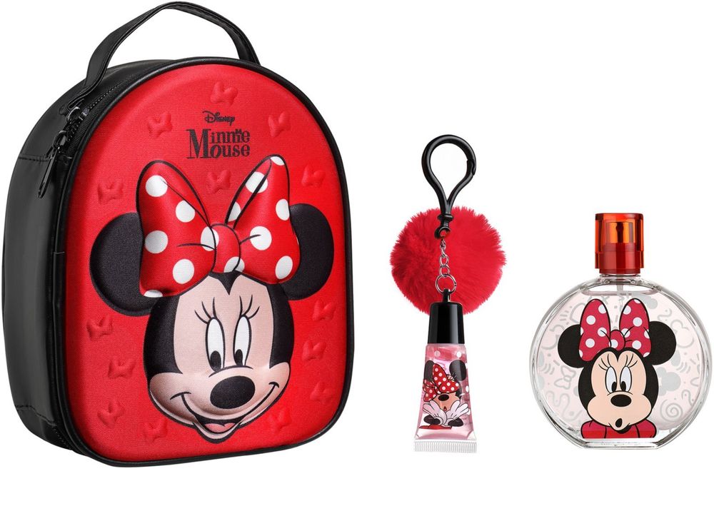 Disney Eau de toilette for children 100 мл + блеск для губ для детей 1 шт. Minnie Mouse Backpack Set