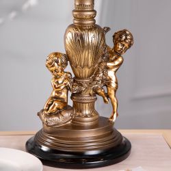 Фруктовница Путти Бронза со стеклянной чашей