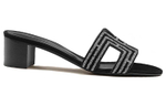 HERMES Oasis Slide Slippers Women"s Black Silver