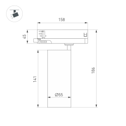 Светильник LGD-GERA-4TR-R55-10W Warm3000 (BK, 55 deg, 230V) (Arlight, IP20 Металл, 5 лет) 055149
