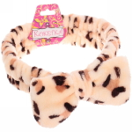 Повязка на голову «Кокетка - Леопард», цвет розовый, голубой и бежевый, 17,5*5см (упаковка белый ZIP пакет)