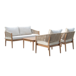Набор мебели Garden Story Эрика 2 уп.(стол+2кресла, диван, акация, подушки бежевые)