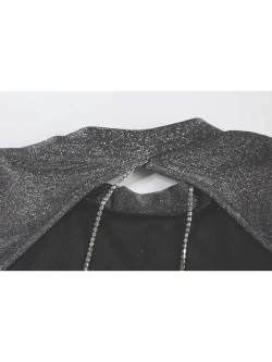 Платье блестящее с открытой спиной