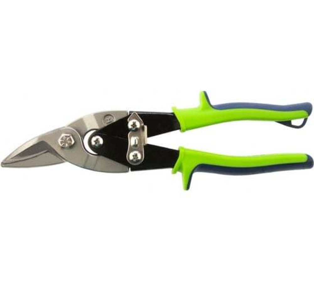 НОЖНИЦЫ ПО МЕТАЛЛУ СИБРТЕХ 250ММ ПРАВЫЙ РЕЗ/СТАЛЬ С55 ДВУХКОМП.РУКОЯТКИ 78337