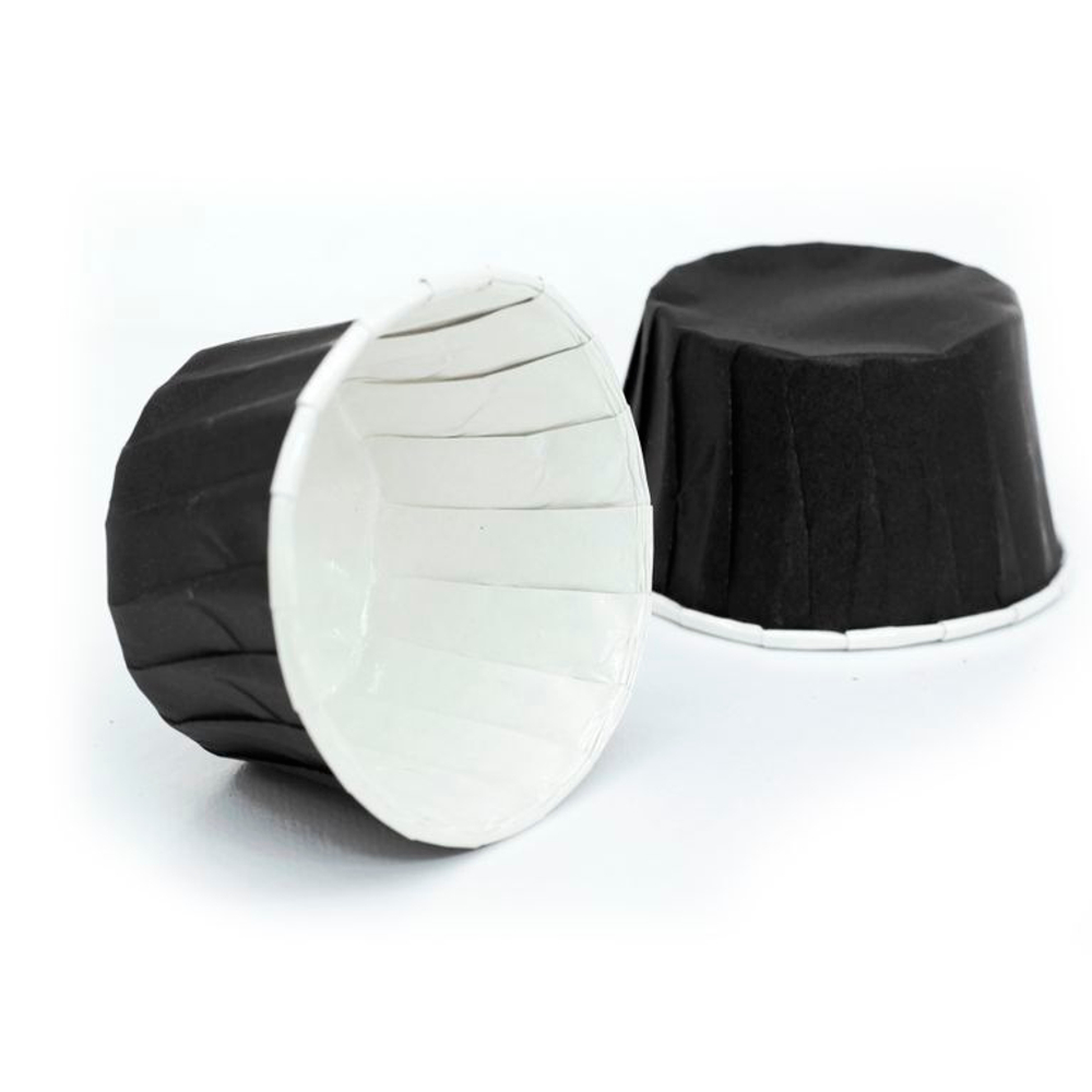 Формы бумажные с ламинацией «Маффин» 50х40 мм (Черный) 100 шт