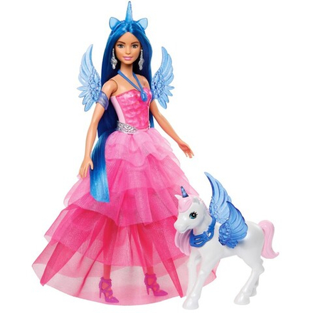Barbie - Кукла Сапфировая принцесса + крылатый единорог HRR16 / артикул   HRR16  / GTIN 194735183777