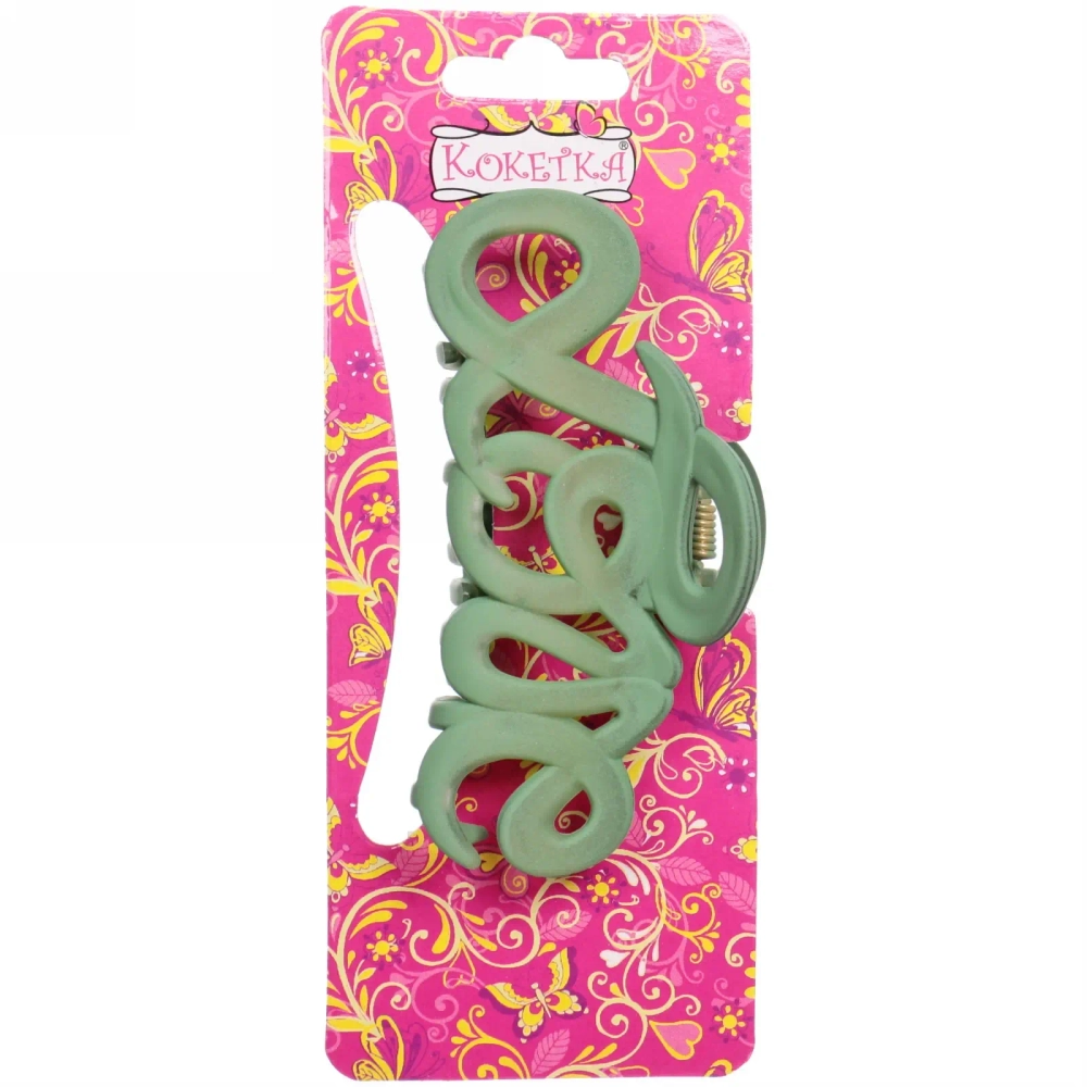 Заколка-краб для волос на блистере «Style Matte», вензеля, микс 6 цветов, 9см