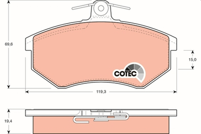 TRW - GDB826-TRW - Brake Pad Set, disc brake