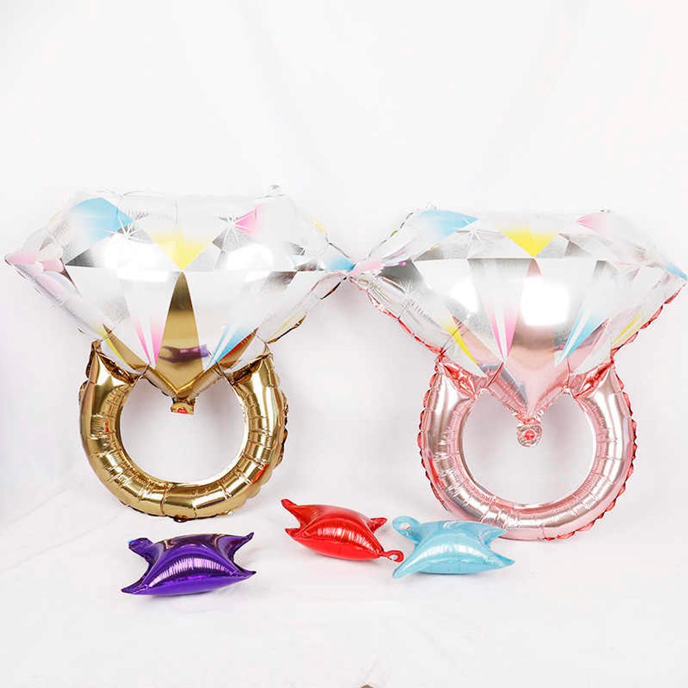 Шар (27"/69 см) Фигура, Кольцо с бриллиантом, Золото